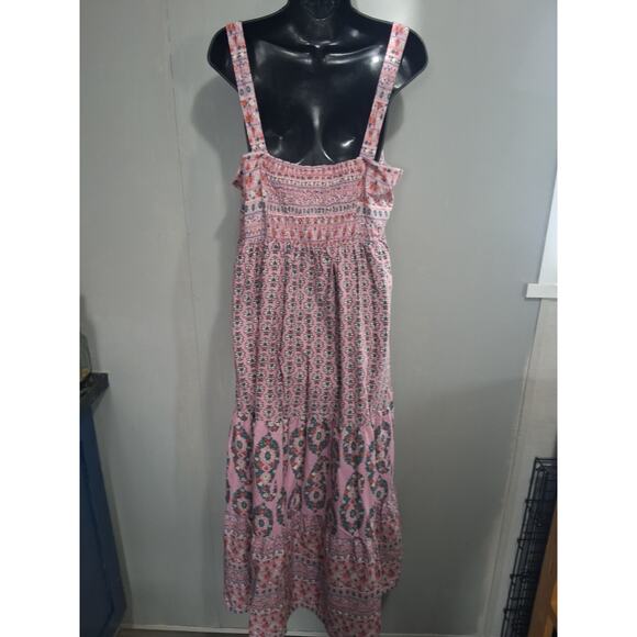 Knox Rose Dress Large Floral Bohemian Maxi Sleeveless Mix Print Festival Tiered - Picture 6 of 12